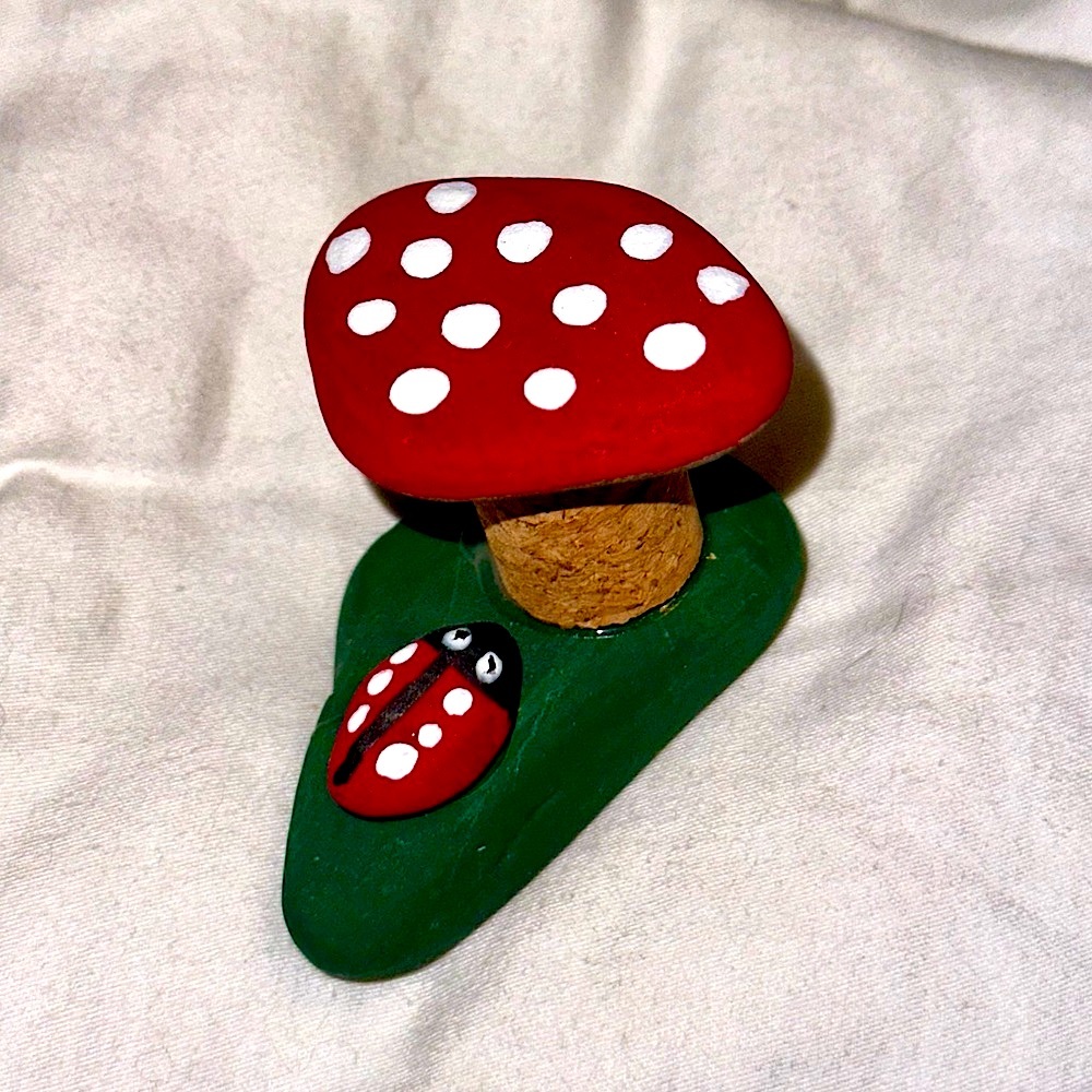 Mushroom & Lady Bug Handmade Figurine/Decor - Picture 3 of 3